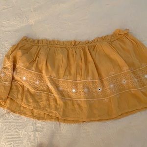 Yellow American eagle, off the shoulder/sleeveless top size large